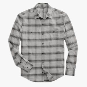 Mack Weldon WARMKNIT Gray Plaid Flannel Shirt Size Large
